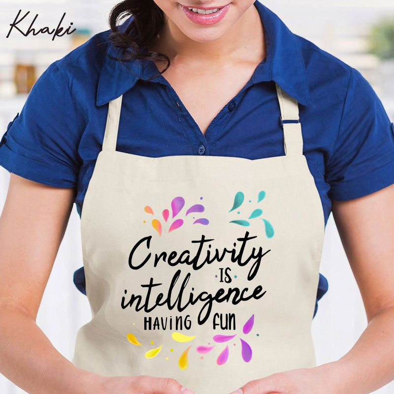 Creativity Is Intelligence Having Fun Apron
