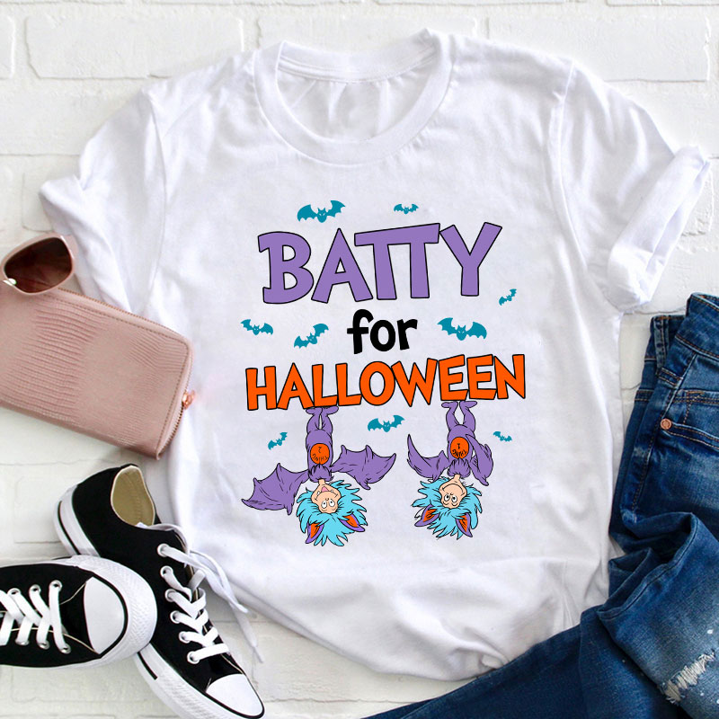 Batty For Halloween Teacher T-Shirt