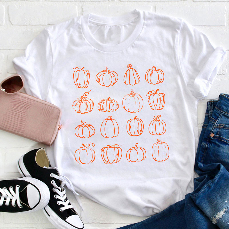 Pumpkins We Are All Different Teacher T-Shirt