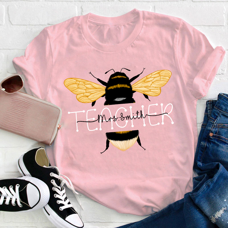 Personalized Name Bee Kind Teacher T-Shirt