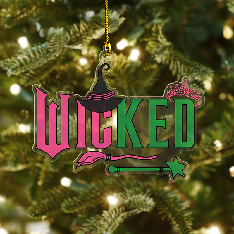 Good And Bad Witch Teacher Acrylic Christmas Ornament