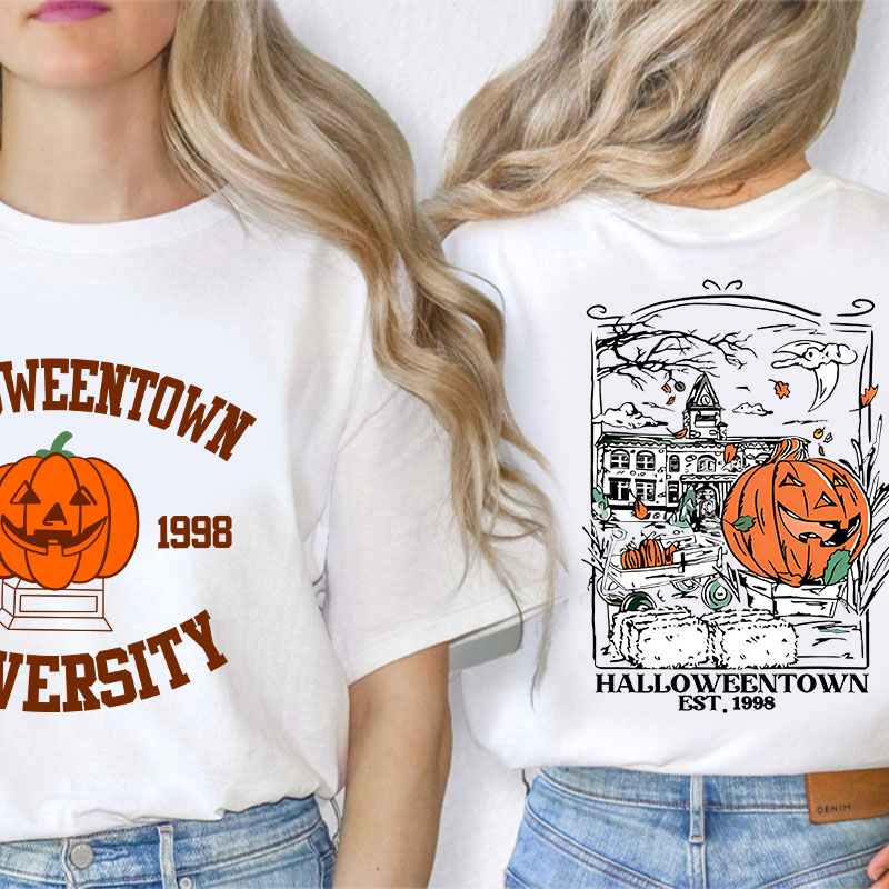Halloween Town University Teacher Two Sided T-Shirt
