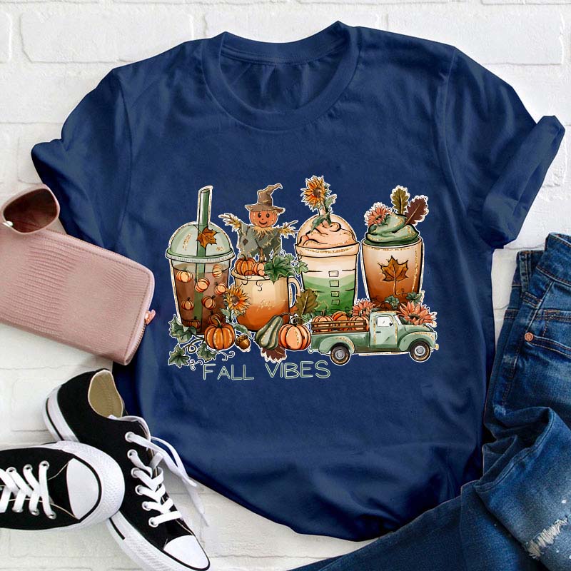 Fall Vibes Teacher T-Shirt