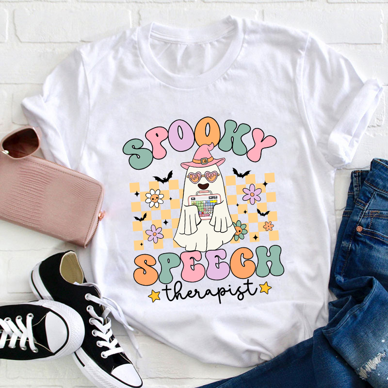 Spooky Speech Therapist Teacher T-Shirt