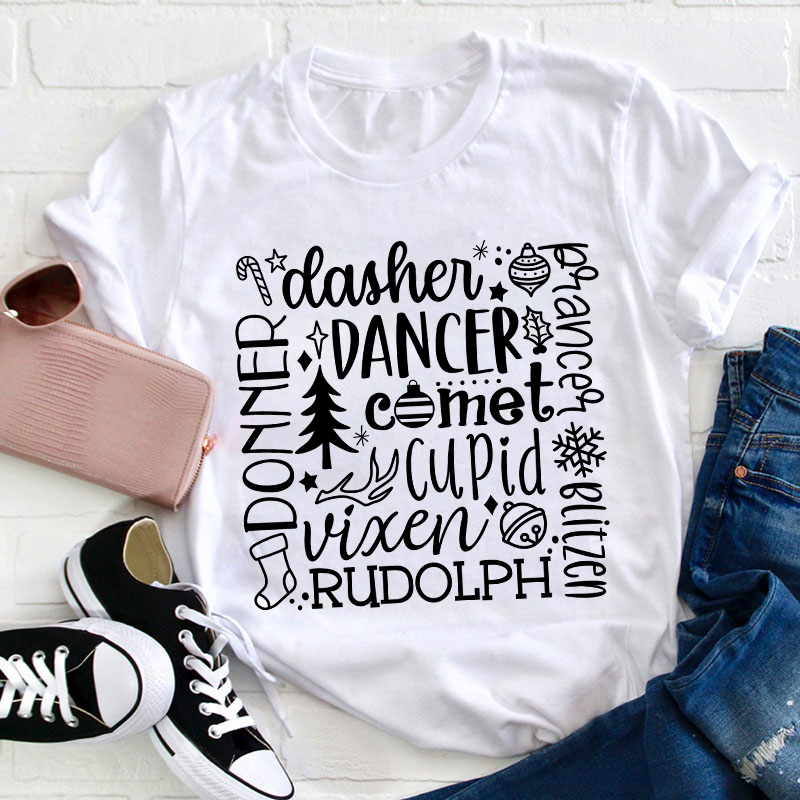 Dancer Cupid Rudolph Teacher T-Shirt