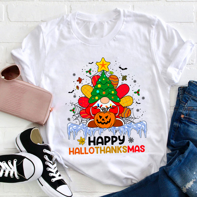 Happy Hallothanksmas Teacher T-Shirt