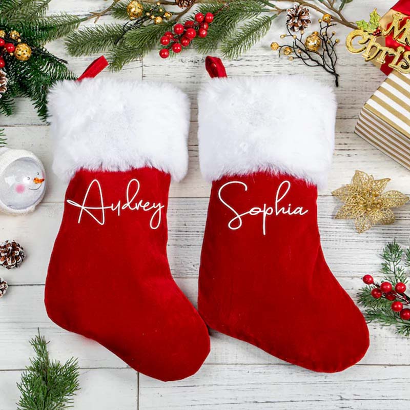 Personalized Red Velvet Christmas Stocking