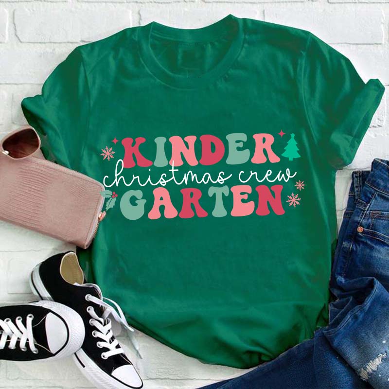 Personalized Grade Christmas Crew Teacher T-Shirt