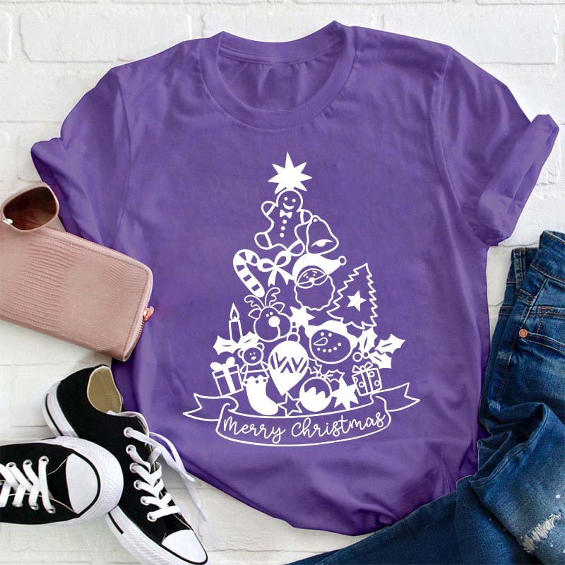 Cute Christmas Tree Teacher T-Shirt