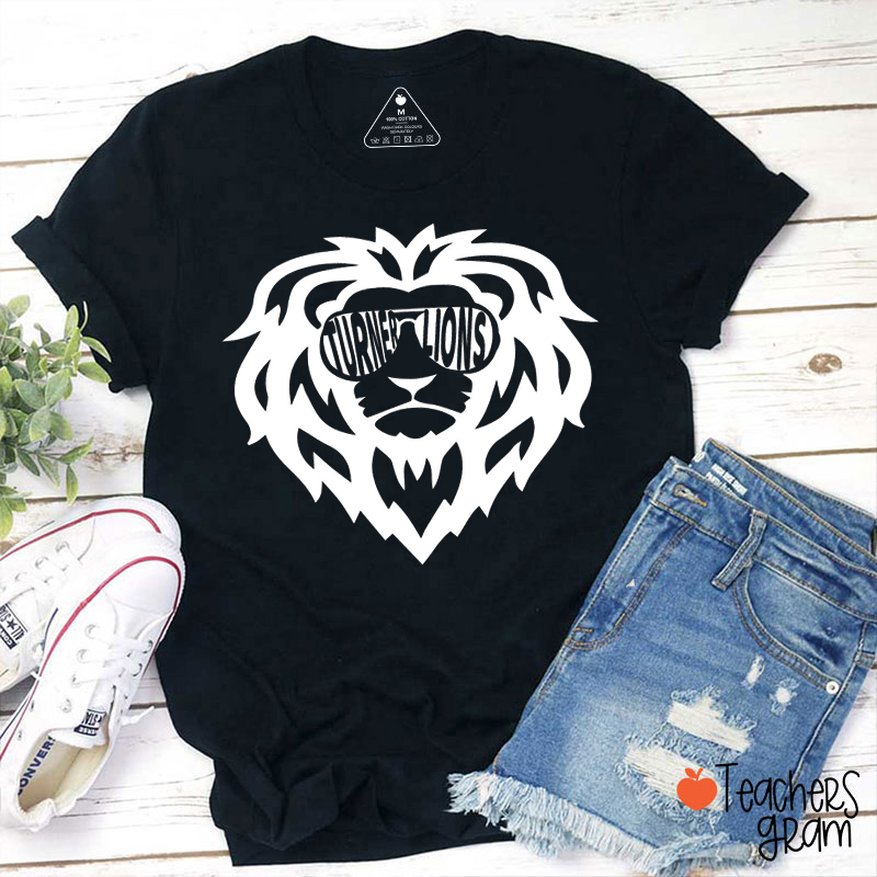 Personalized Mascot Cool Glasses School Spirit Teacher T-Shirt