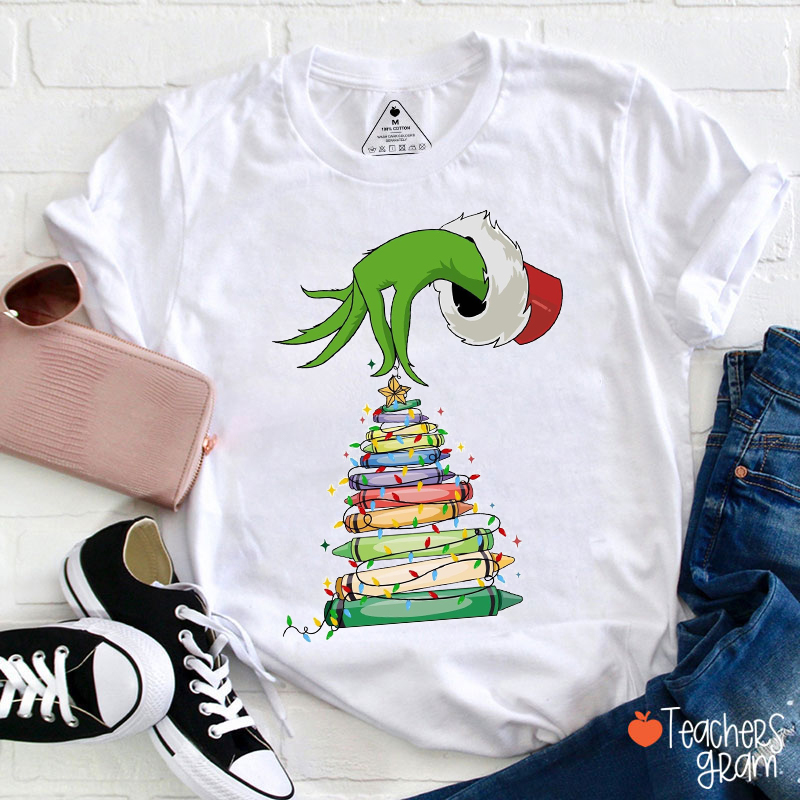 Steal Your Crayon Christmas Tree Teacher T-Shirt