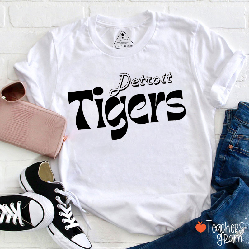 Personalized Mascot And School Name Design Fonts Spirit Teacher T-Shirt