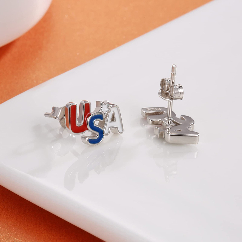 USA Pentagram Teacher Metal Earrings
