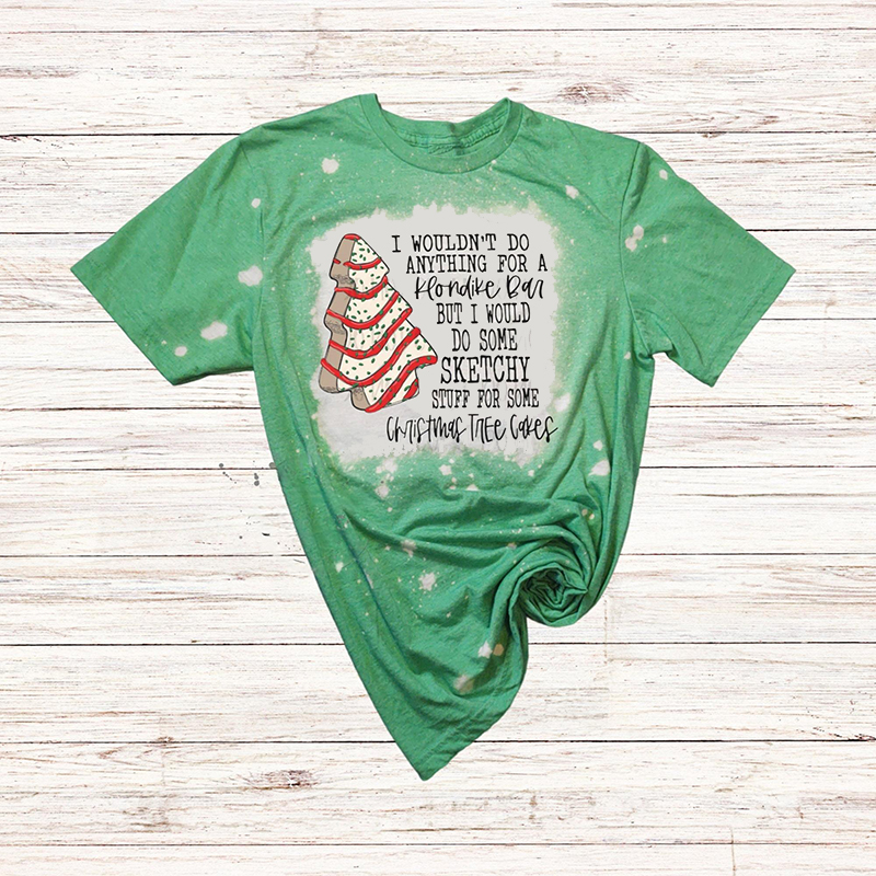 Funny Christmas Tree Cake Teacher Printed Super Soft T-Shirt