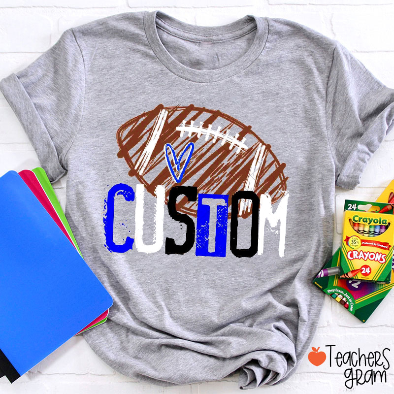 Personalized Mascot Hand-painted Ball School Spirit Teacher T-Shirt