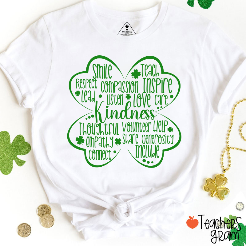 Kindness Shamrock Teacher T-Shirt
