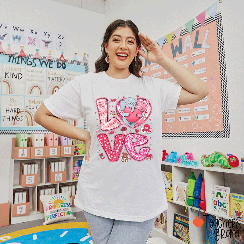 Love Book Characters Teacher T-Shirt