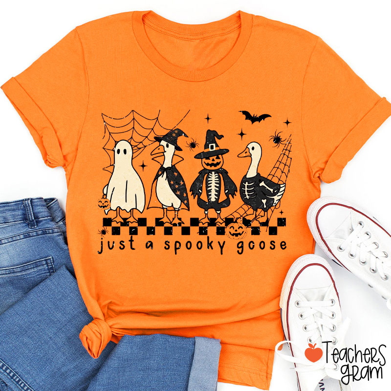 Just A Spooky Goose Funny Teacher T-Shirt