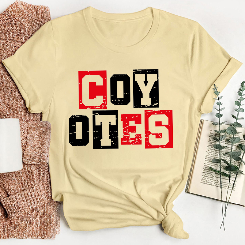 Personalized School Mascot Contrast Color Design Teacher T-Shirt