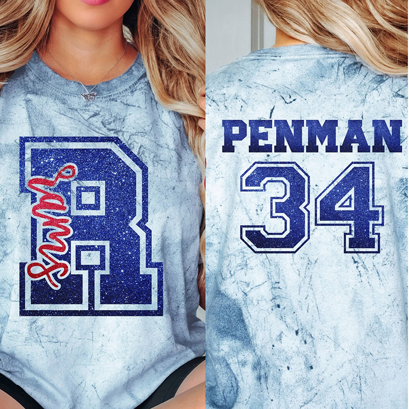 Personalized Mascot Name And Number Game Day Teacher Printed T-Shirt