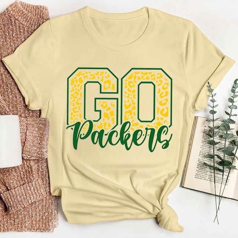 Personalized School Mascot Contrast Go Leopard Teacher T-Shirt