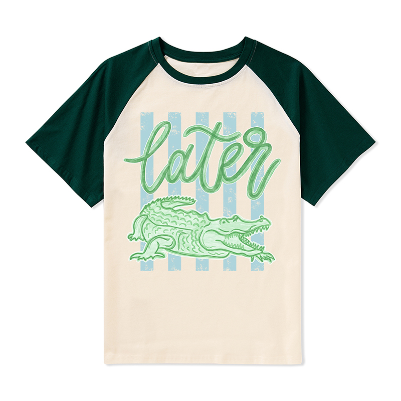 Later Gator Preppy Vacation Teacher Raglan T-Shirt