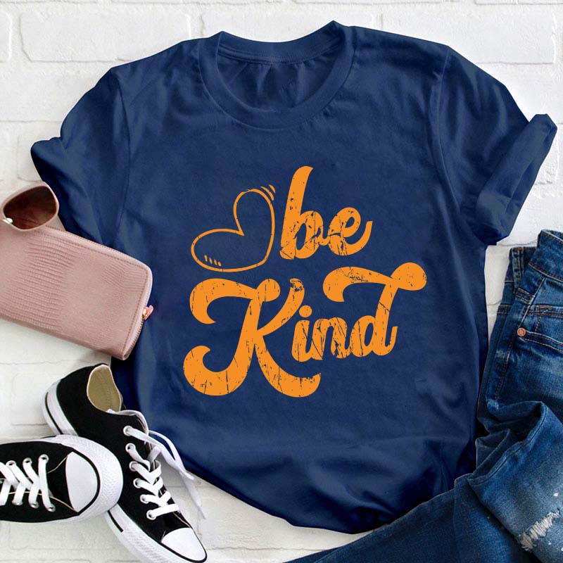 Orange Be Kind Teacher T-Shirt