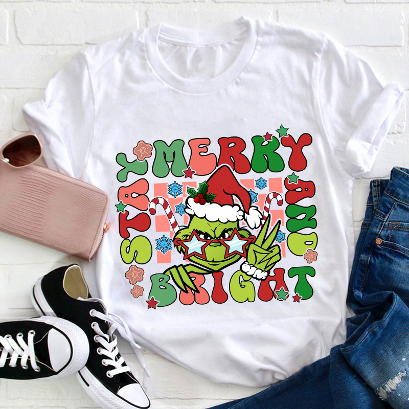 Stay Merry And Bright Teacher T-Shirt