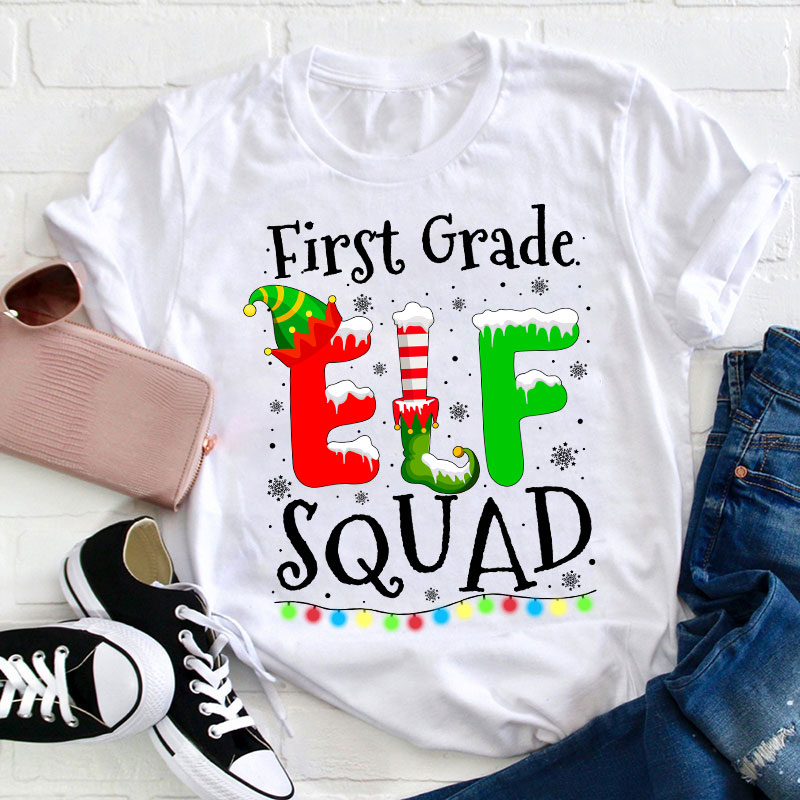 Personalized Elf Squad Teacher T-Shirt
