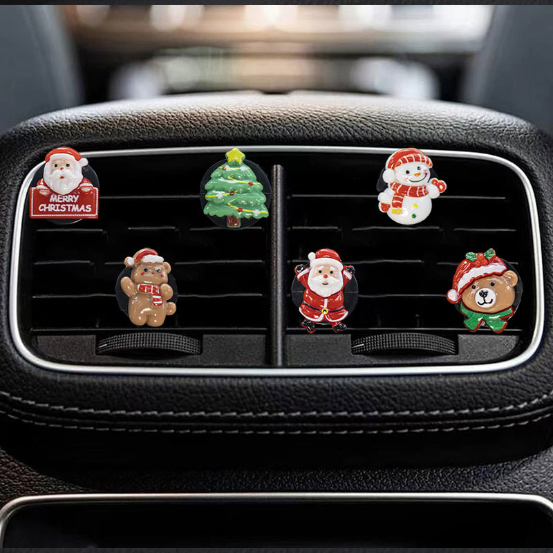 6PCS Christmas Series Car Air Vent Aromatherapy Decoration Clip