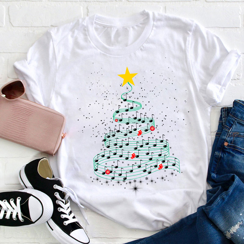 Music Note Christmas Tree Teacher T-Shirt