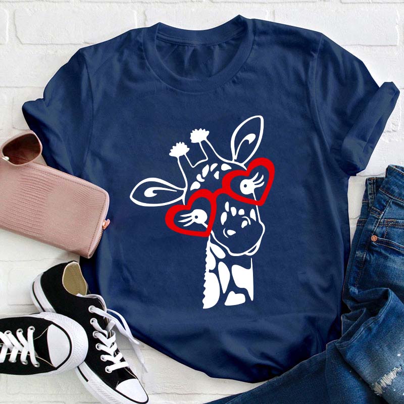 Cute Giraffe Teacher T-Shirt