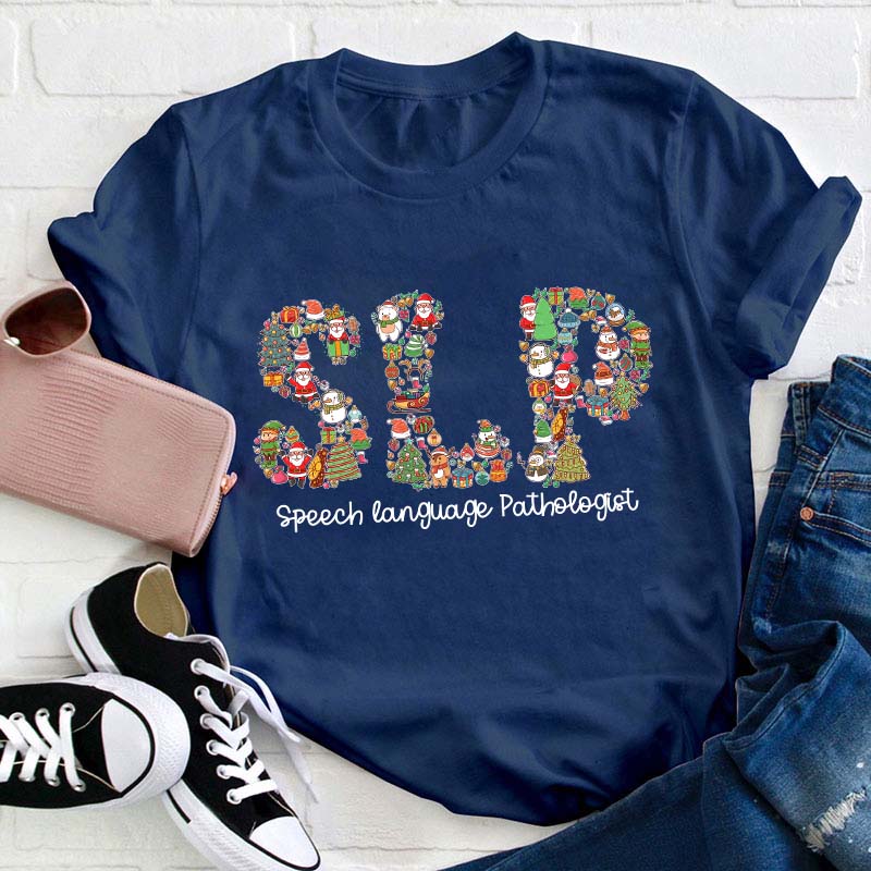 Speech Language Pathologist Christmas Element Teacher T-Shirt