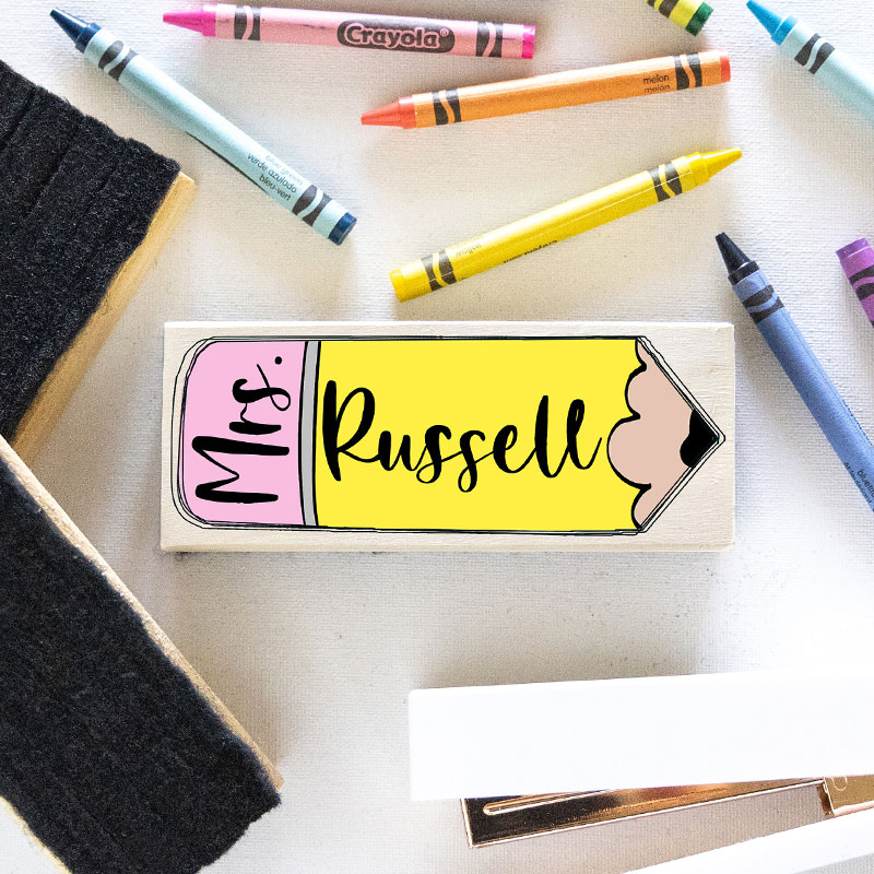 Personalized Pencil Name Teacher Eraser
