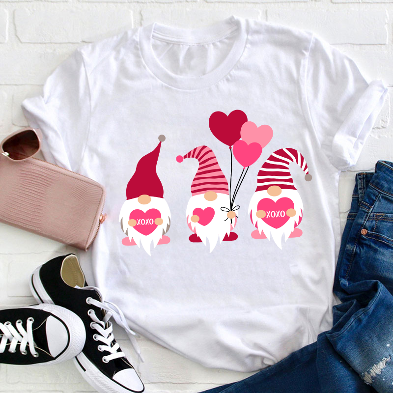 Gnome Valentine XOXO Teacher T-Shirt