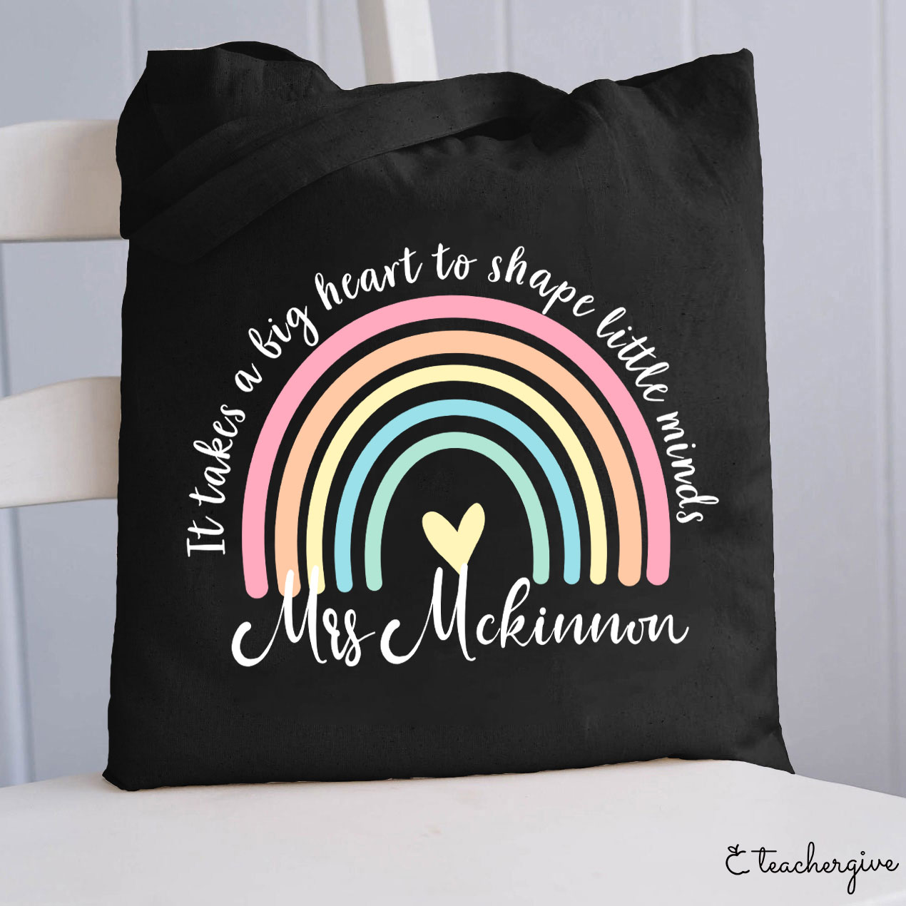 Personalized It Take A Big Heart To Shape Little Minds Teacher Tote Bag