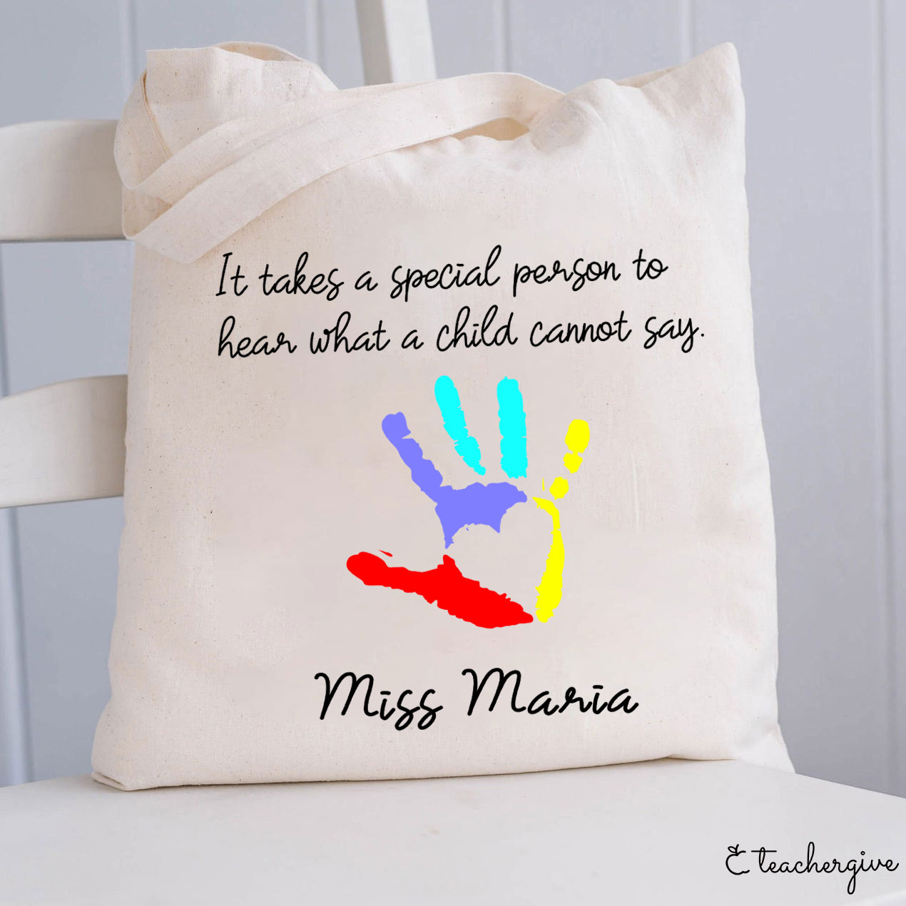 Personalized It Takes A Special Person To Hear A Child Cannot Say Teacher Tote Bag