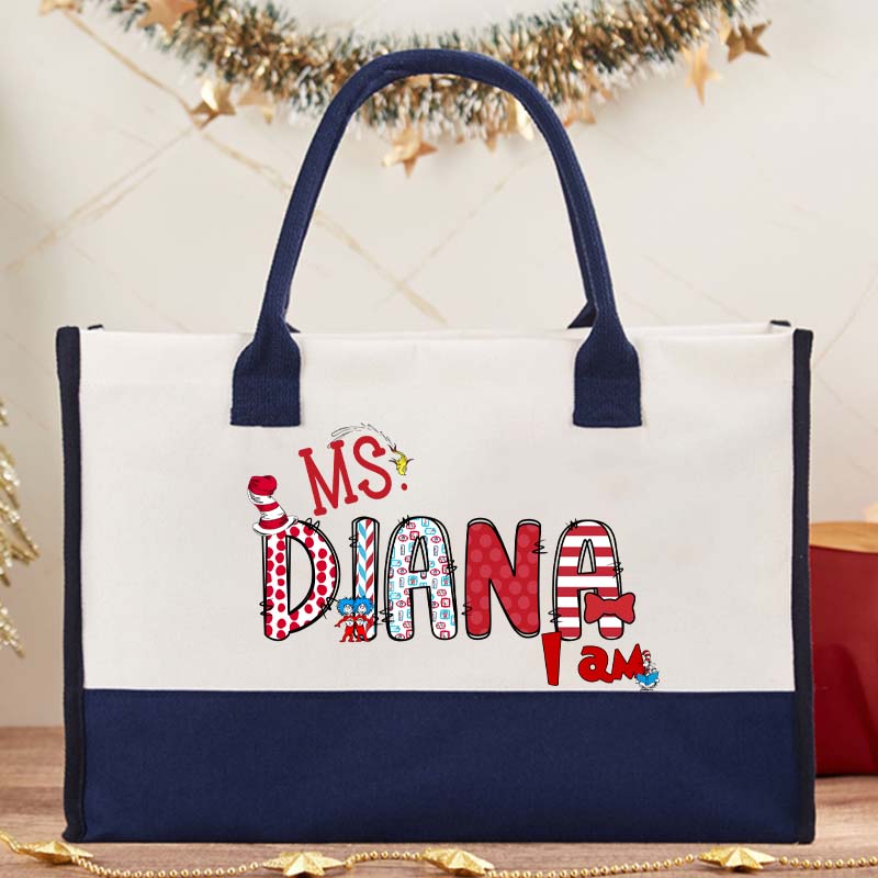 Personalized Hi Teacher Cotton Tote Bag