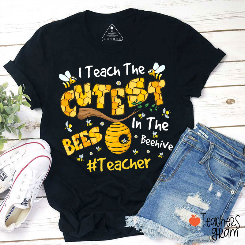 Personalized I Teach The Cutest Bees Teacher T-Shirt