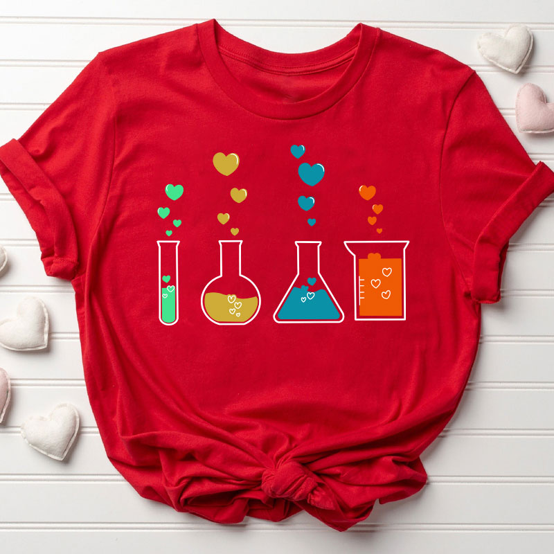 Cute Chemistry Hearts Teacher T-Shirt