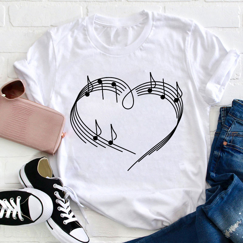 Music Love Heart Teacher T-Shirt