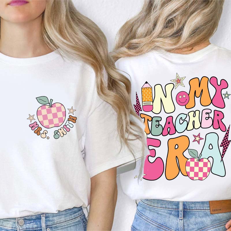 Personalized In My Teacher Era Teacher Two Sided T-Shirt