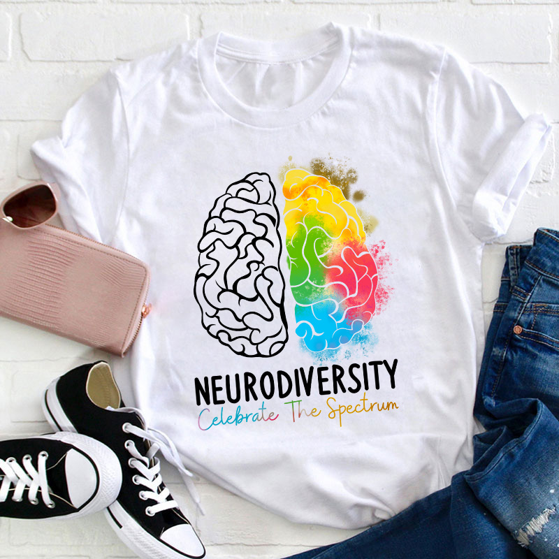 Neurodiversity Celebrate The Spectrum Teacher T-Shirt