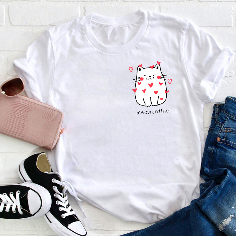 Meowentine Teacher T-Shirt