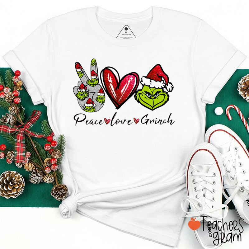 Peace Love Mean Guy Teacher T-Shirt