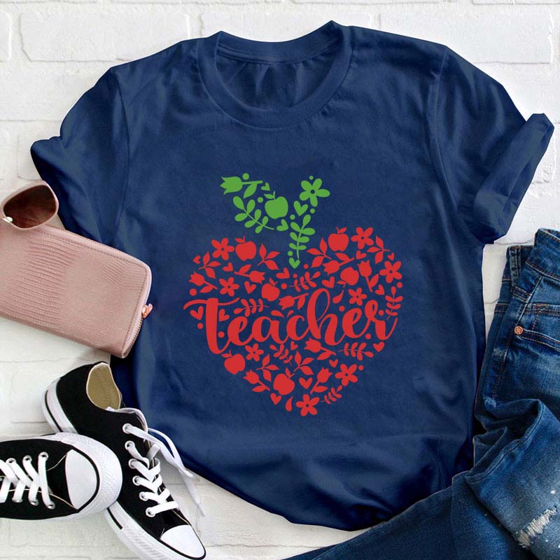 Apple Heart Teacher T-Shirt