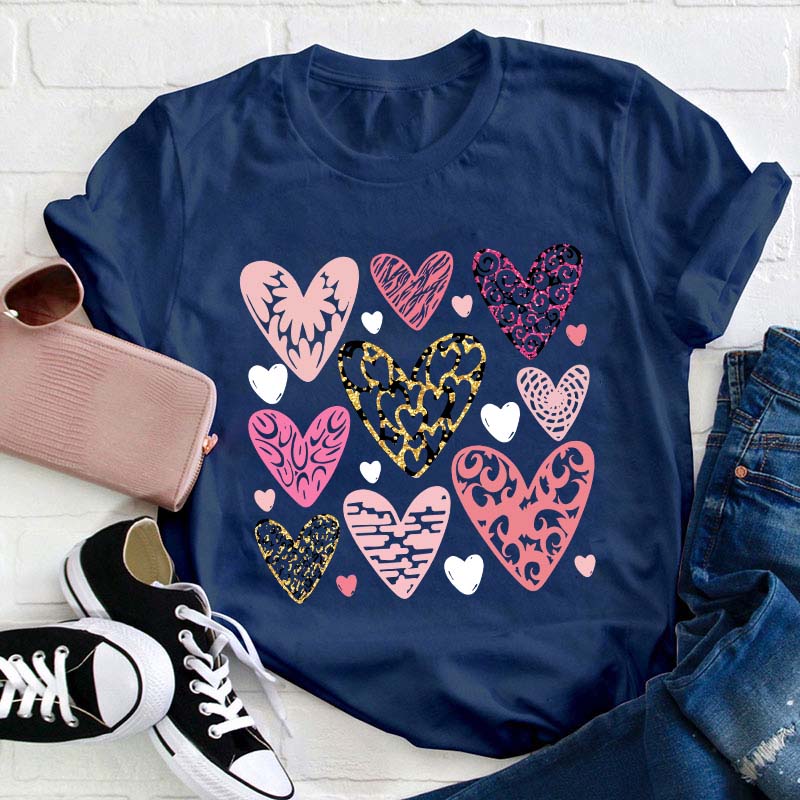 All Kind Of Hearts Teacher T-Shirt