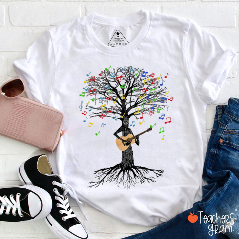 Acoustic Guitar Tree Teacher T-Shirt