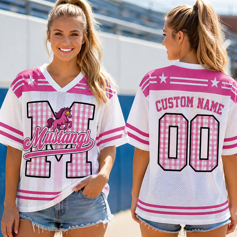 Personalized Mascot Plaid Letter Star Stripe Teacher Mesh Jersey