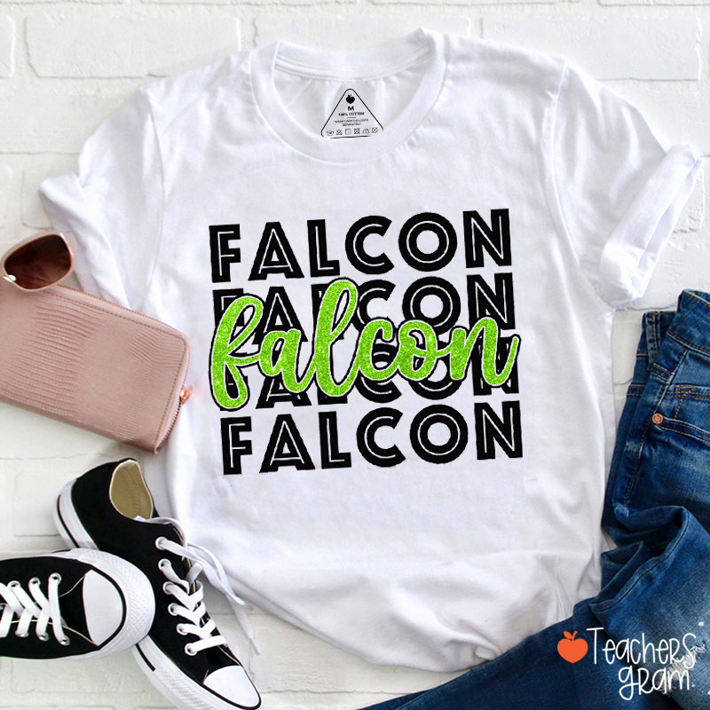 Personalized Mascot School Spirit Repeated Layout Teacher T-Shirt